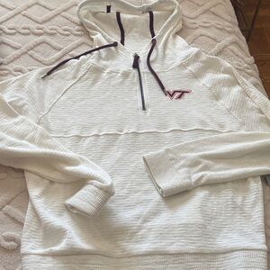 Colosseum White Hoodie with Maroon Accents